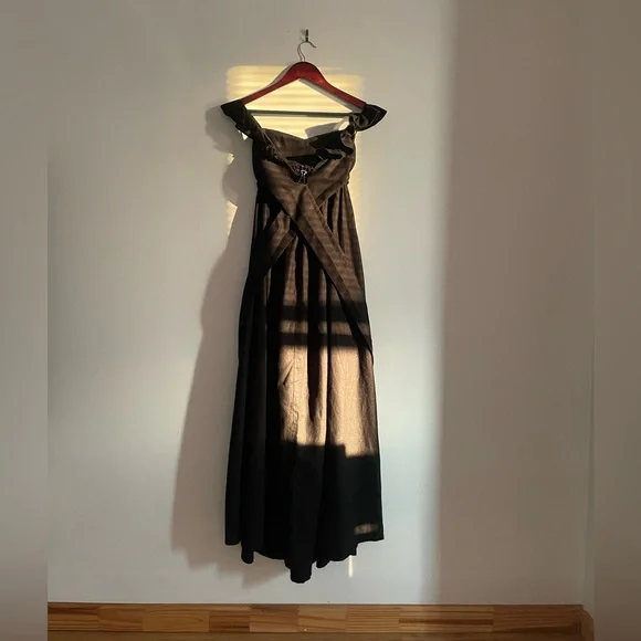 Reformation Black Linen Vecchio Maxi Dress - eharrisgallery.com